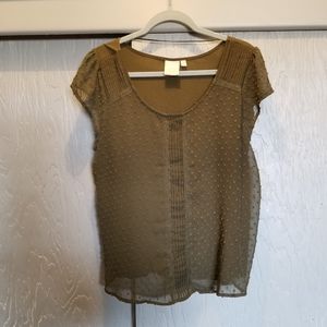 LC Lauren Conrad Olive Textured Blouse
